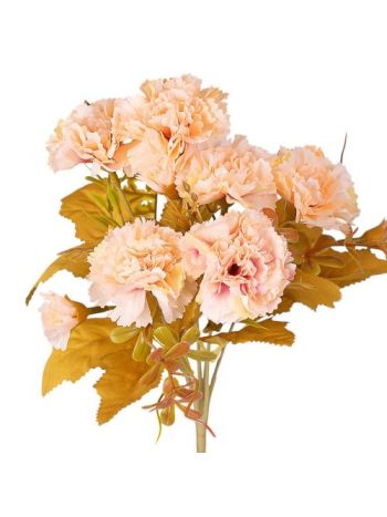 Szegfű selyemvirág csokor- 6 ágú- 30cm magas - Barack