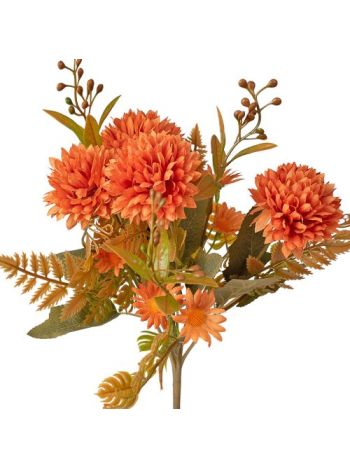 Dandelion selyemvirág csokor- 7 ágú- 34cm magas - Narancssárga