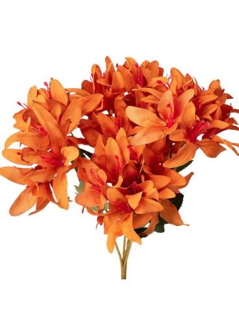 Orchidea selyemvirág csokor- 5 ágú- 29cm magas - Narancssárga