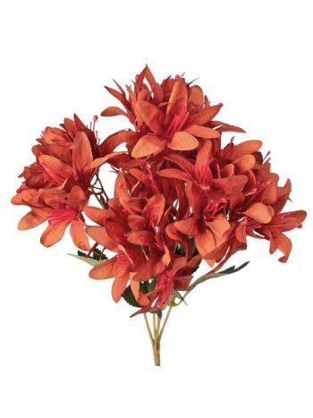 Orchidea selyemvirág csokor- 5 ágú- 29cm magas - Sötét narancssárga