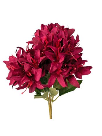 Orchidea selyemvirág csokor- 5 ágú- 29cm magas - Wine red