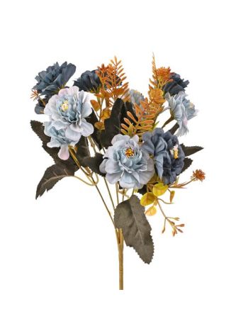 Selyemvirág csokor- 5 ágú- 29cm magas - Kék