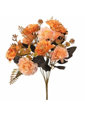 Selyemvirág csokor- 5 ágú- 29cm magas - Narancssárga