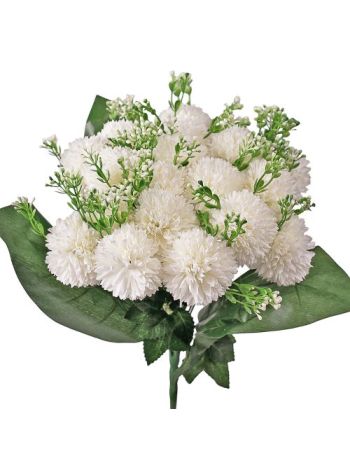 Dandelion selyemvirág csokor- 18 ágú- 38cm magas - Fehér