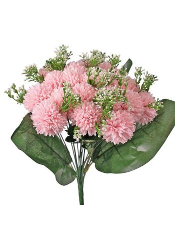 Dandelion selyemvirág csokor- 18 ágú- 38cm magas - Rózsaszín