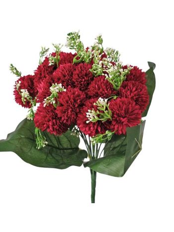 Dandelion selyemvirág csokor- 18 ágú- 38cm magas - Bordó