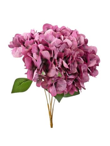 Hortenzia selyemvirág csokor- 5 ágú- 49cm magas - Lila