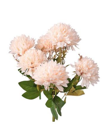 Krizantém selyemvirág csokor- 7 ágú- 42cm magas- virágfej: 9cm - Ekrü