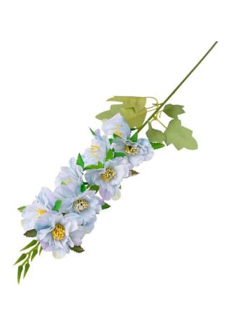 Virágos selyemvirág ág- 76cm - Halványkék