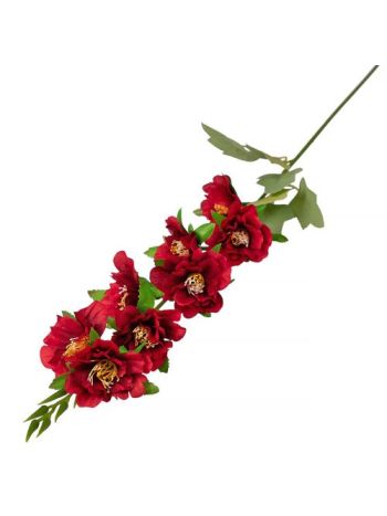 Virágos selyemvirág ág- 76cm - Bordó