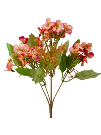 Kisvirágos selyemvirág csokor- 28cm magas - Narancs