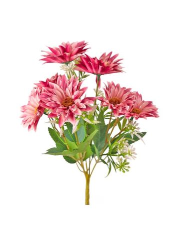 Gerbera selyemvirág csokor- 29cm magas - Sötét rózsaszín