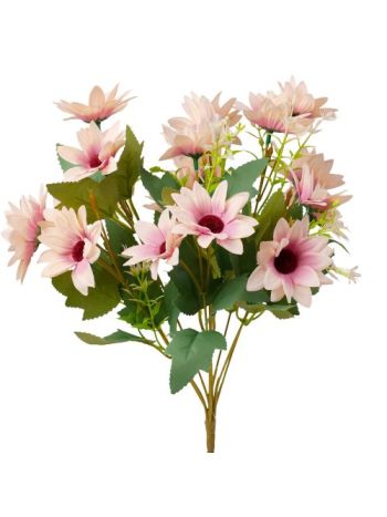 Selyemvirág csokor- 37cm magas - Púder rózsaszín