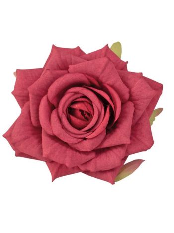 Rózsa selyemvirág fej- 9cm - Bordó