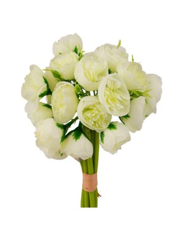 Boglárka selyemvirág köteg- 24 fejes- 28cm magas - Ekrü