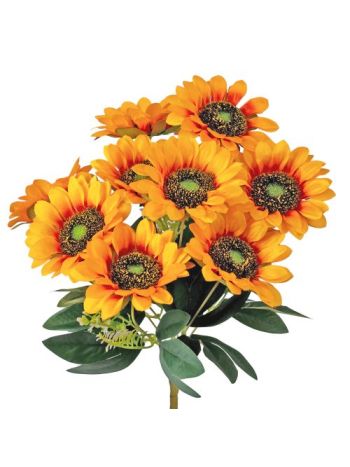 Napraforgó selyemvirág csokor- 9 fejes- 40cm