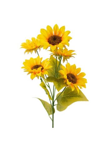 Napraforgó ág- 76cm magas- 5 fejes- virágfej átmérő: 10cm