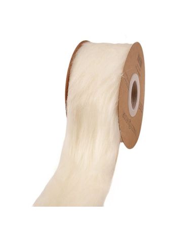 Hosszú szőrmés szalag 63mm x 2.7m - Ekrü
