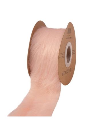 Hosszú szőrmés szalag 63mm x 2.7m - Púder rózsaszín