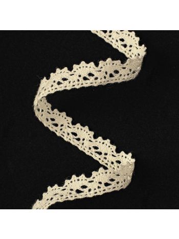 Pamut csipkeszalag 10mm x 5m - Törtfehér