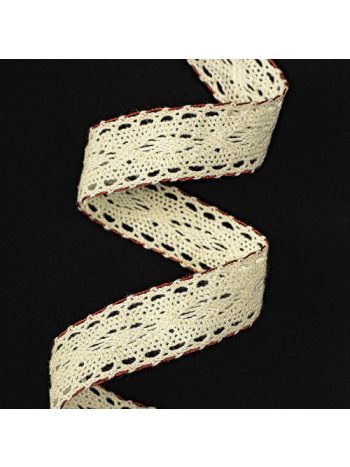 Pamut csipkeszalag 17mm x 5m - Törtfehér