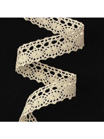 Pamut csipkeszalag 17mm x 5m - Törtfehér