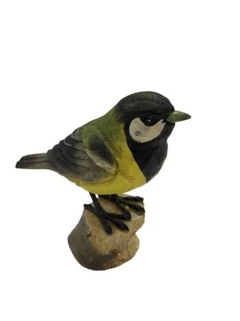 Madár poly 11x4x9 cm fekete- sárga