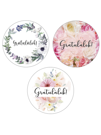 MATRICA 12 db - Gratulálok- KEREK 4 cm MATRICA5