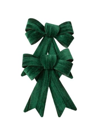 Bársony masni készlet- 15 x 17cm- 2db. - Sötétzöld