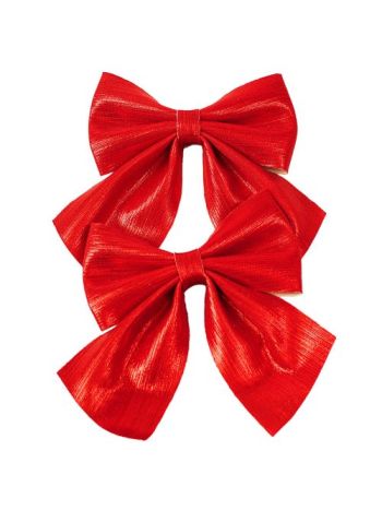 Fényes masni készlet- 2 db.- 12 x 13cm - Piros