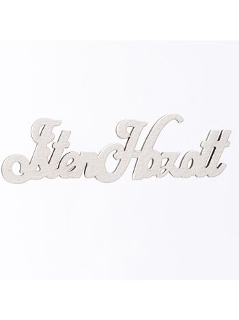 5db. Isten hozott! festett fa felirat 10 x 3cm - Fehér
