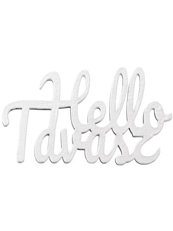 3db. Hello Tavasz felirat f&aacute;b&oacute;l 10 x 5.5cm - Feh&eacute;r
