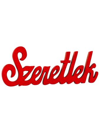 4 db. fa Szeretlek felirat 10 x 4cm - Piros 10 x 4cm  MT9-05