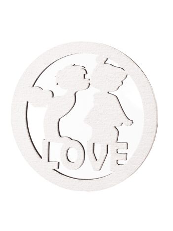 4db. lézervágott Love karika 7cm - Fehér 7cm MT9-201