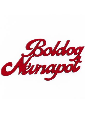 4db. festett fa Boldog Névnapot felirat 10 x 5cm - Piros 16 x 5cm  MT9-56