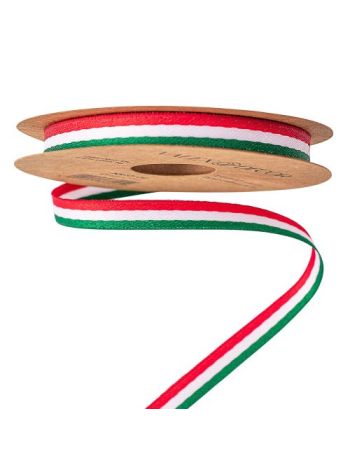 Magyar nemzeti színű szatén szalag- anyagában színes- 2 oldalas - 10mm x 10m