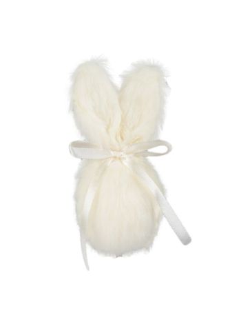 Nyúl masnival akasztós textil 30 cm krém