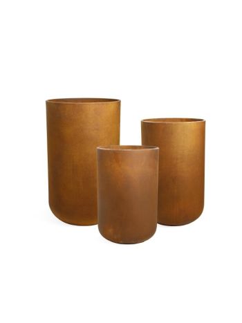 Óriás kaspó cement átm. 37-32-27 cm rozsda S/3