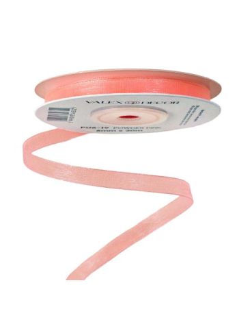 Organza szalag 6mm x 20m - Púder rózsaszín