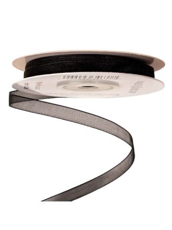 Organza szalag 6mm x 20m - Fekete