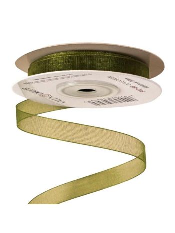 Organza szalag 10mm x 20m - Olivazöld