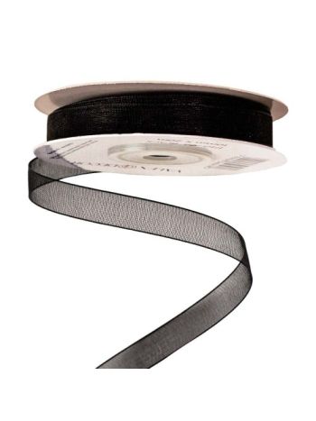 Organza szalag 10mm x 20m - Fekete