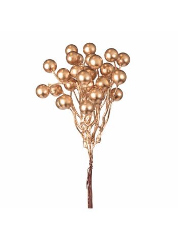 Arany színű bogyós dekor köteg- 5 szál- 17 cm magas
