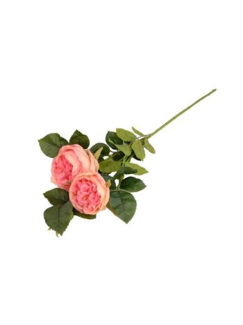 Selyemvirág angol rózsa ág 62cm rózsaszín