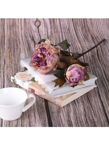 Selyemvirág antik peonia szálas 50 cm lila  DD61253