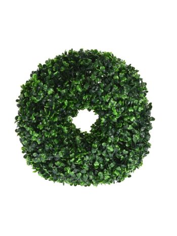 Selyemvirág buxus koszorú műanyag 28cm zöld DD54889