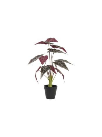 Selyemvirág polietilén 20x20x49 cm zöld- bordó