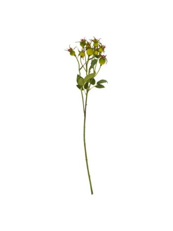 Selyemvirág rózsabogyó műanyag 56 cm zöld- sárga