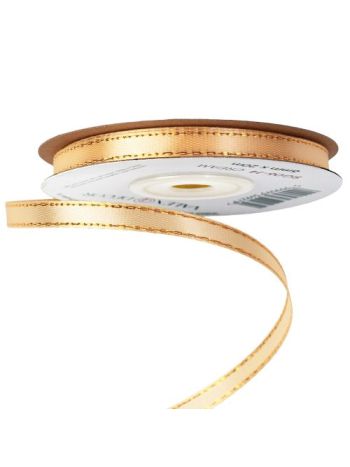 Szatén szalag arany szegéllyel 6mm x 20m - Krém