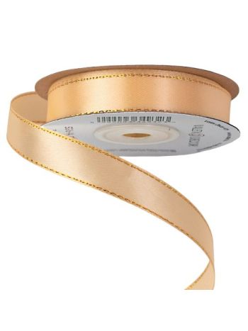 Szatén szalag arany szegéllyel 16mm x 20m - Krém